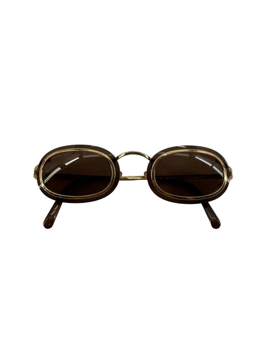 Christian Dior Vintage Brown/Gold Round Sunglasses