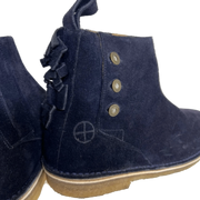 Heirloom NYC Men’s Navy Suede Boots Size 11 Crepe Sole Fringe Detail