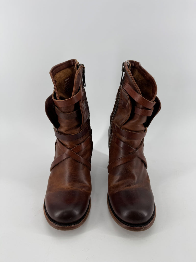 Freebird Light Brown Baker Heel Boots Size 8
