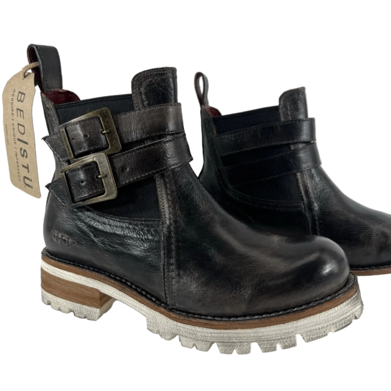 Bed Stu Ginger Boots Womens 6 Black Rustic Leather Chelsea Ankle Boot