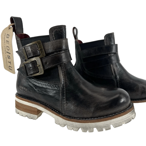 Bed Stu Ginger Boots Womens 6 Black Rustic Leather Chelsea Ankle Boot