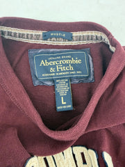 Vintage Abercrombie & Fitch Muscle Long Sleeve Shirt Men’s L Burgundy Y2K Logo