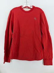 Abercrombie & Fitch Muscle Thermal Shirt Men’s L Red Waffle Knit Long Sleeve Y2K