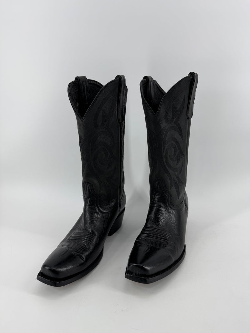 Old Gringo Black Leather Square Toe Boots - 8.5D