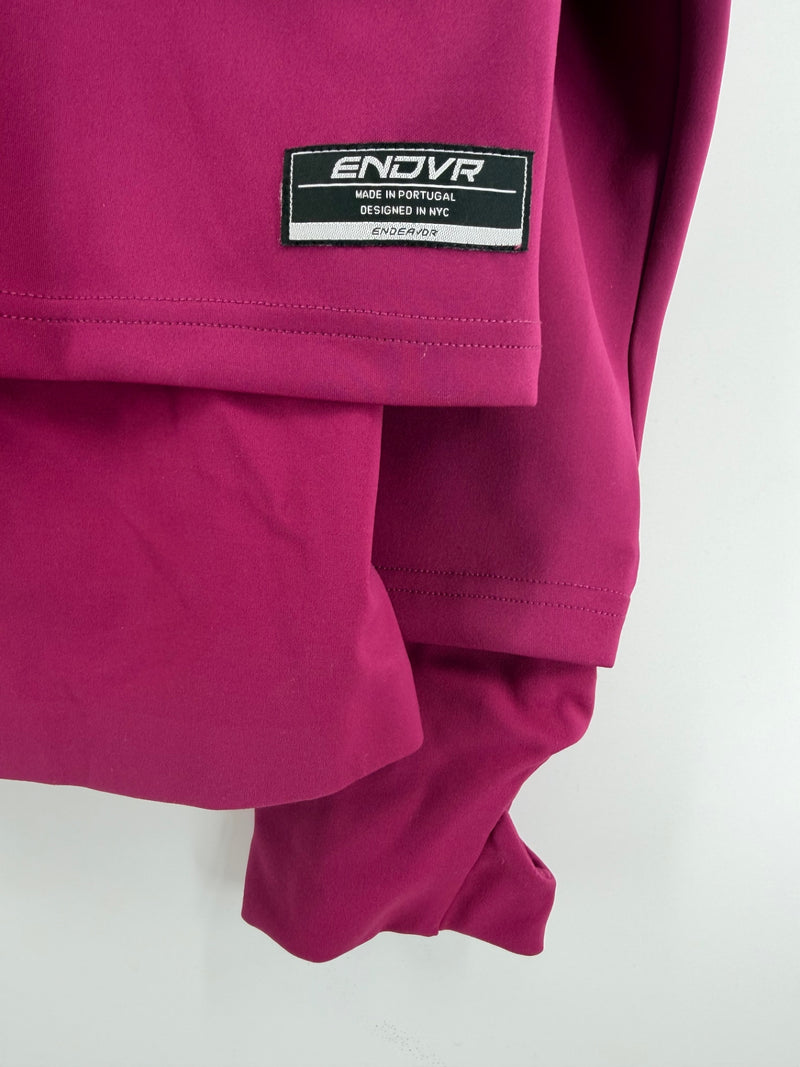 ENDVR Women’s M Magenta Layered Hooded Jacket Full Zip Thumbholes Made Portugal
