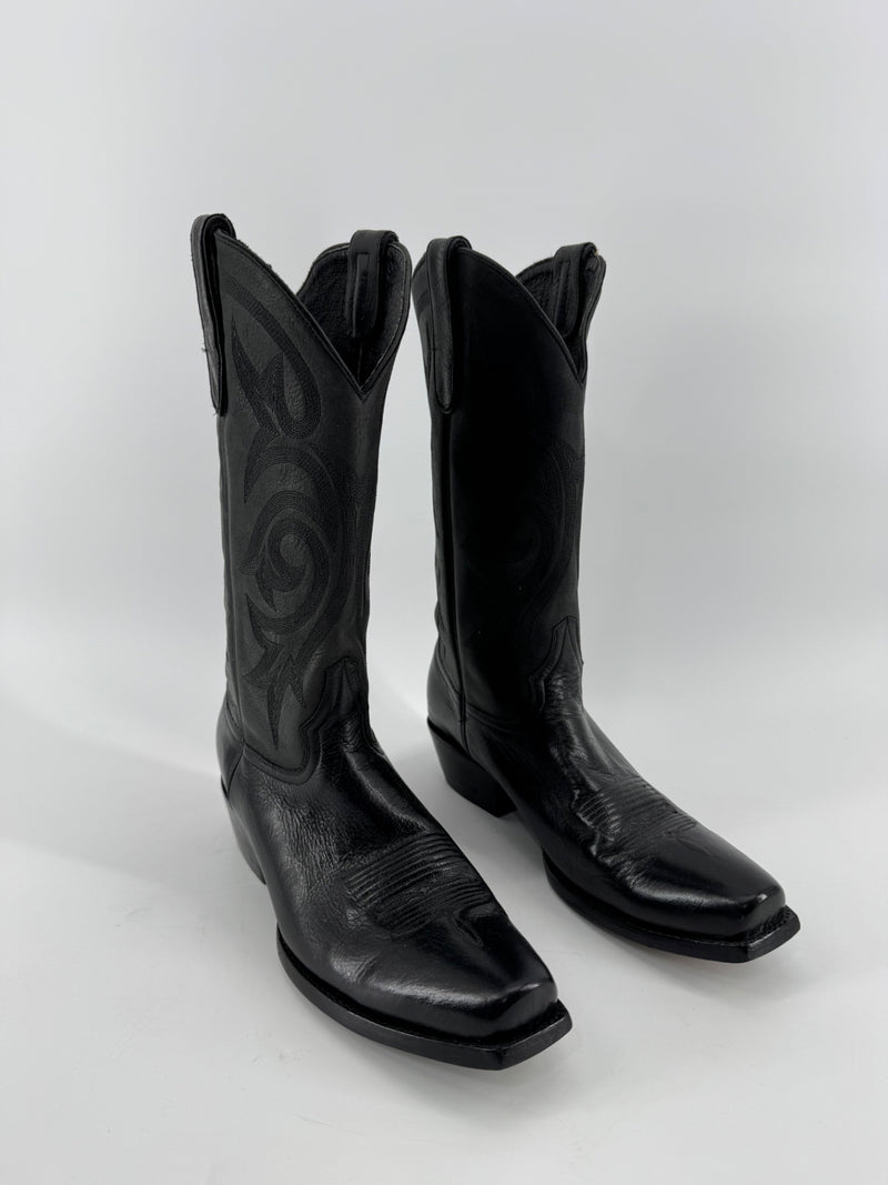Old Gringo Black Leather Square Toe Boots - 8.5D