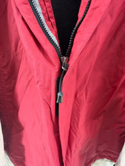 Aigle Men’s XXL Red Beige Outdoor Rain Jacket Hooded Colorblock Full Zip