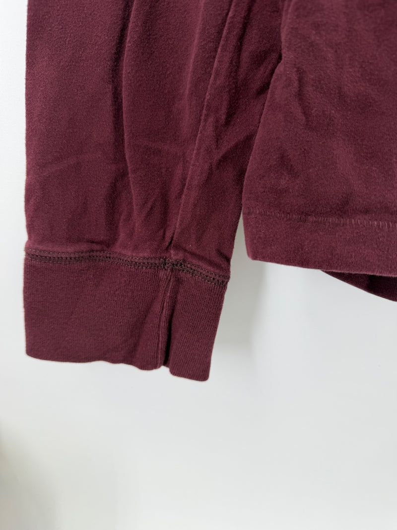 Vintage Abercrombie & Fitch Muscle Long Sleeve Shirt Men’s L Burgundy Y2K Logo