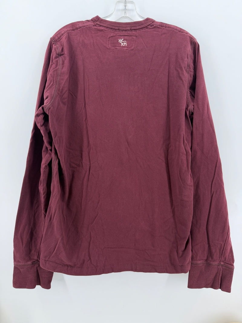 Vintage Abercrombie & Fitch Muscle Long Sleeve Shirt Men’s L Burgundy Y2K Logo