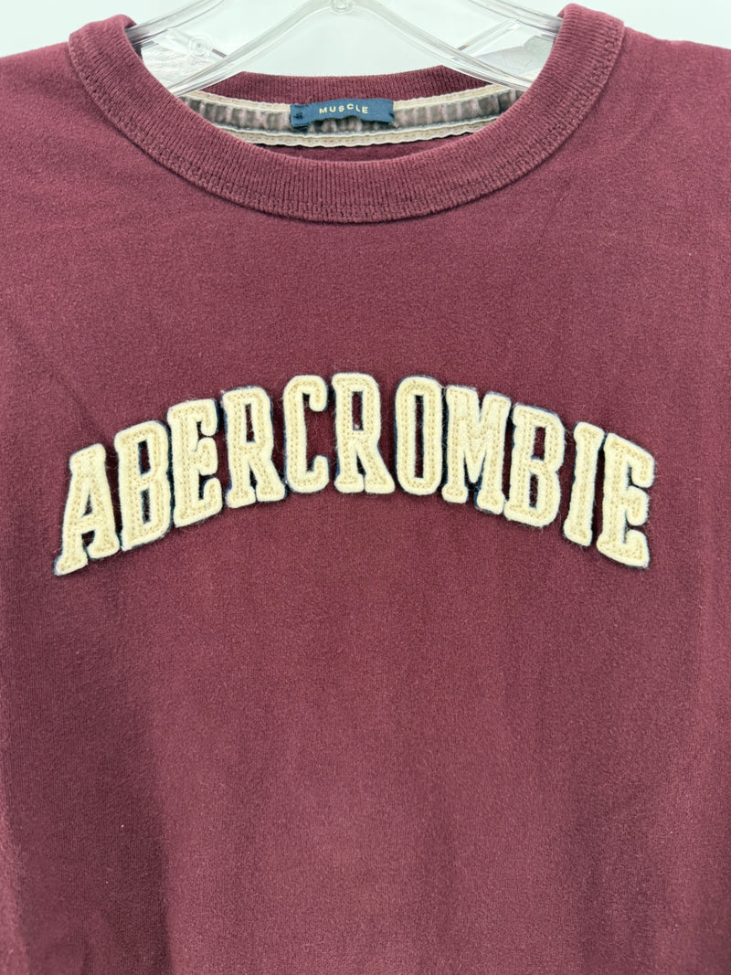 Vintage Abercrombie & Fitch Muscle Long Sleeve Shirt Men’s L Burgundy Y2K Logo