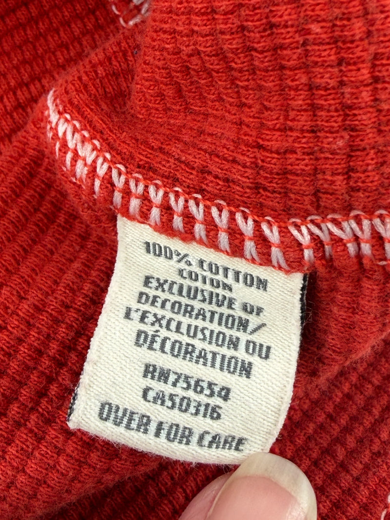 Abercrombie & Fitch Muscle Thermal Shirt Men’s L Red Waffle Knit Long Sleeve Y2K