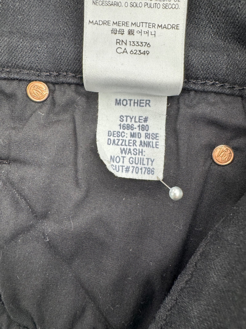 Mother Mid Rise Dazzler Black Jeans Size 26