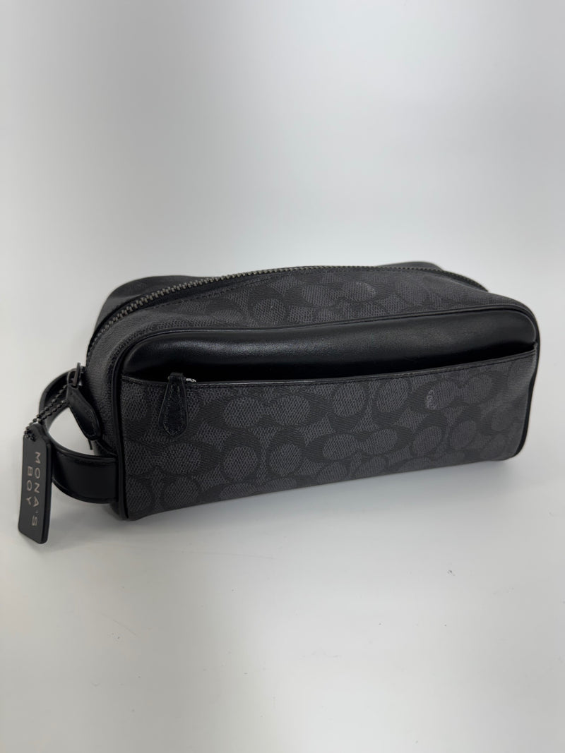 Coach Black Monogram Accessory Pouch