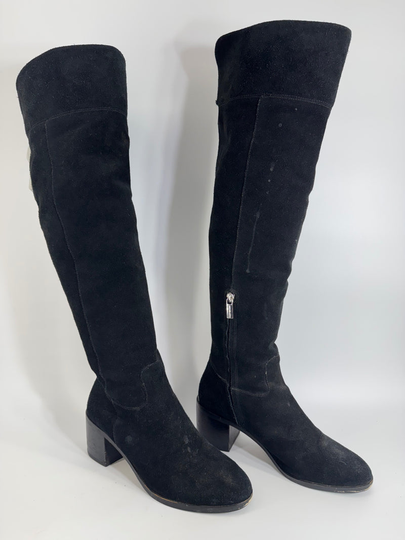 Michael Kors Black Leather Knee High Boots 