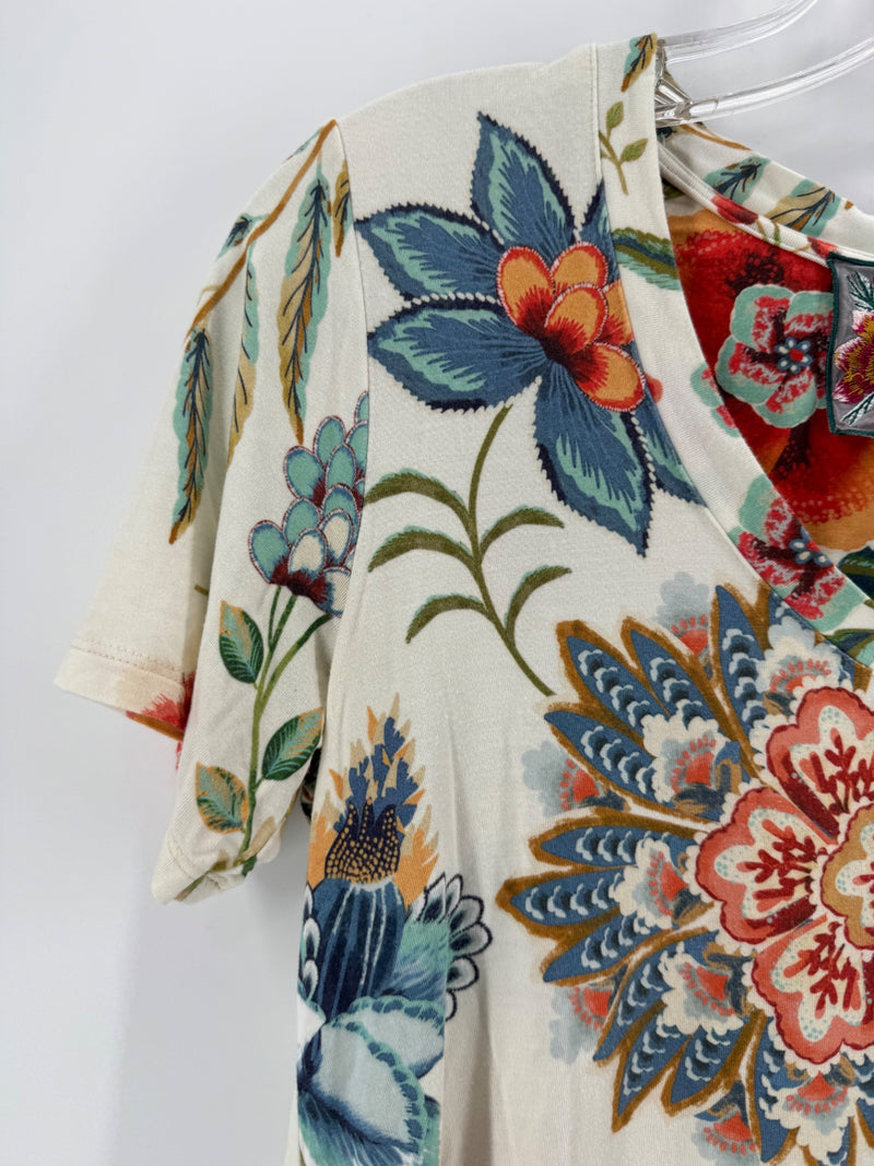 Johnny Was Multicolor Floral Top Size XS