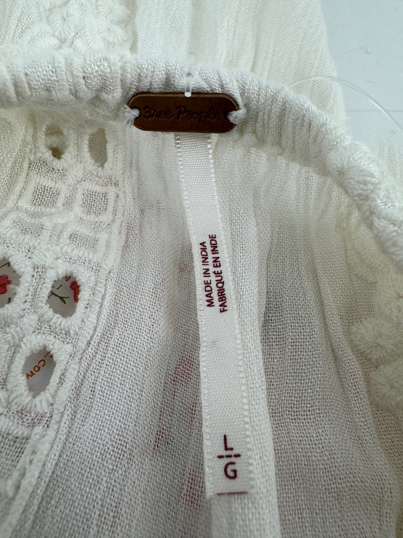 Free People Ivory Embroidered Dress Size LG