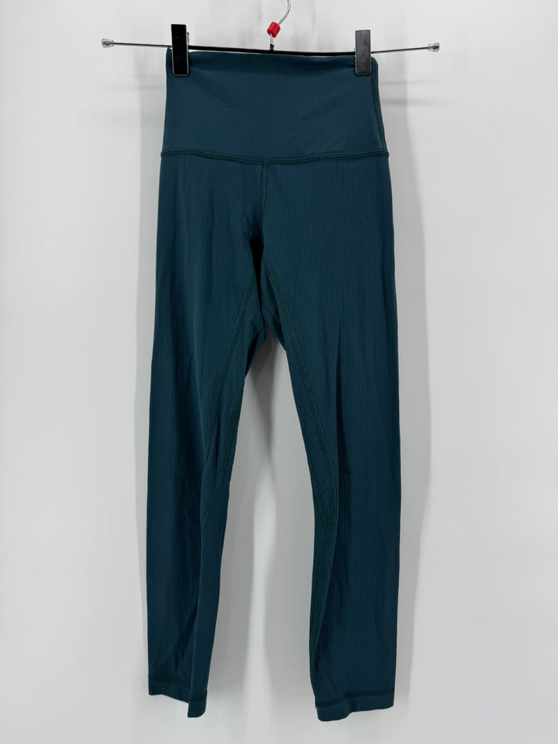Lululemon Teal Striped Leggings Size 0