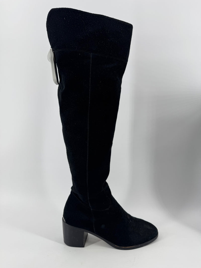 Michael Kors Black Leather Knee High Boots 