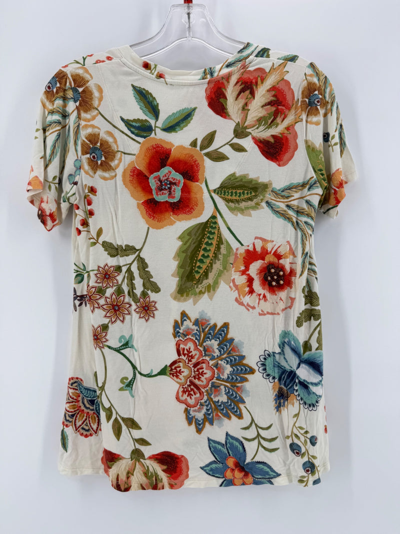 Johnny Was Multicolor Floral Top Size XS