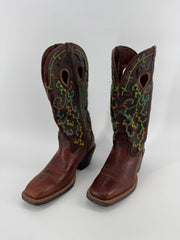 Twisted X Brown Embroidered Boots Size 6.5