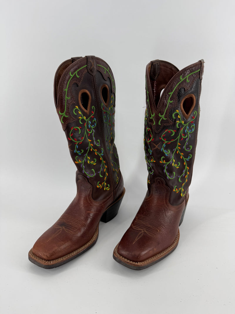 Twisted X Brown Embroidered Boots Size 6.5