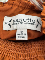 Nanette Lepore Rust Pleated Dress Size 8