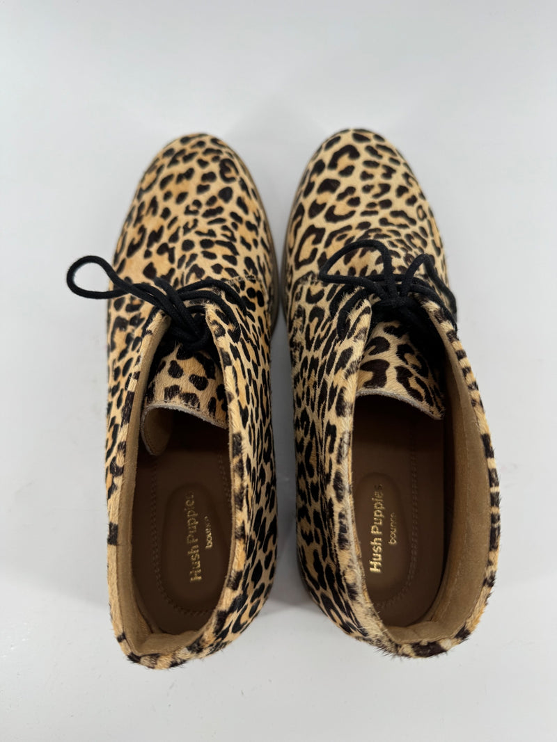 Hush Puppies Dyed Leopard Print Hide Shoes Size 9.5