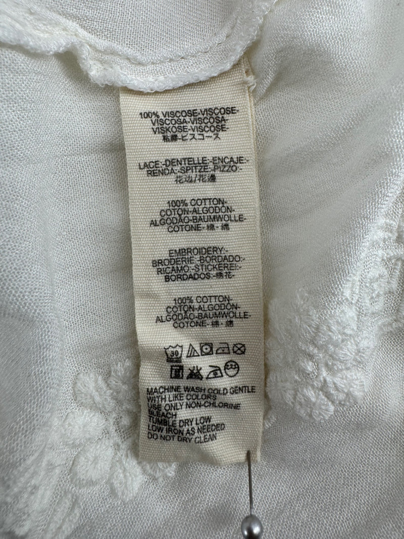 Free People Ivory Embroidered Dress Size LG