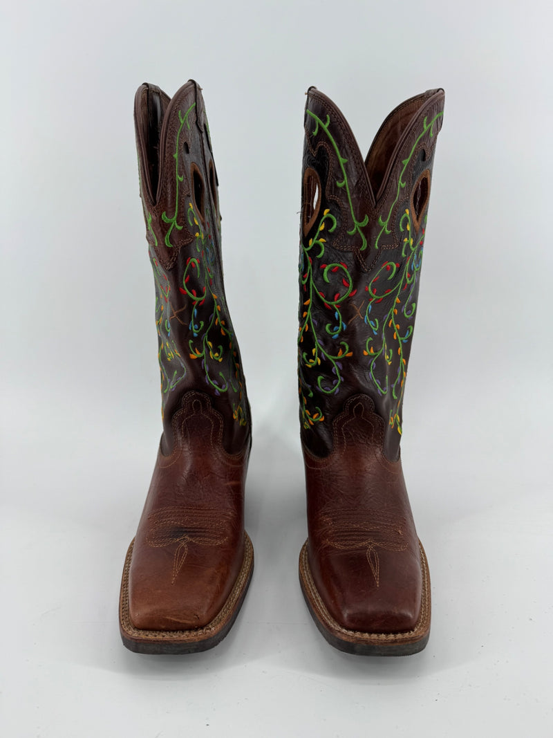 Twisted X Brown Embroidered Boots Size 6.5