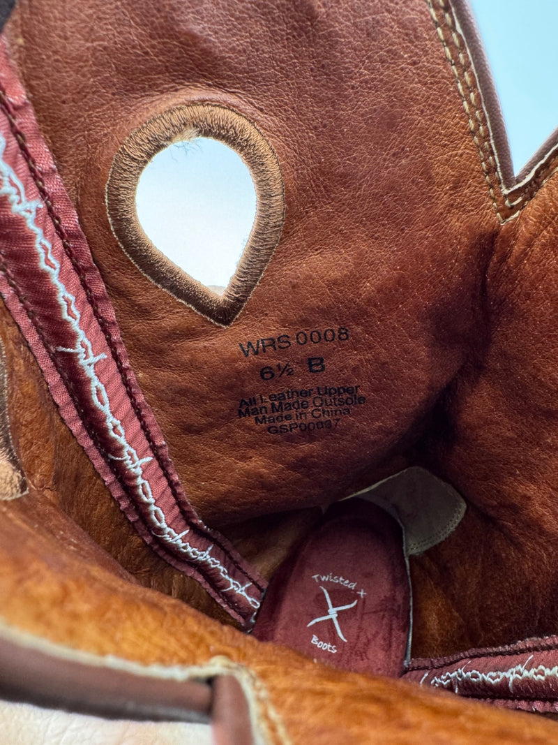Twisted X Brown Embroidered Boots Size 6.5