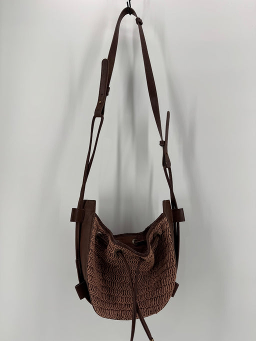 Free People Pink Woven/Leather Purse
