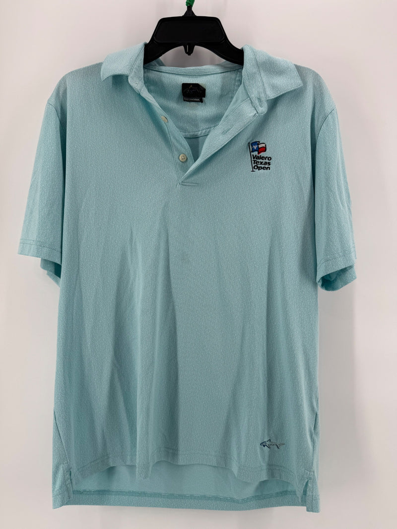 Greg Norman Light Blue Golf Shirt Size LG