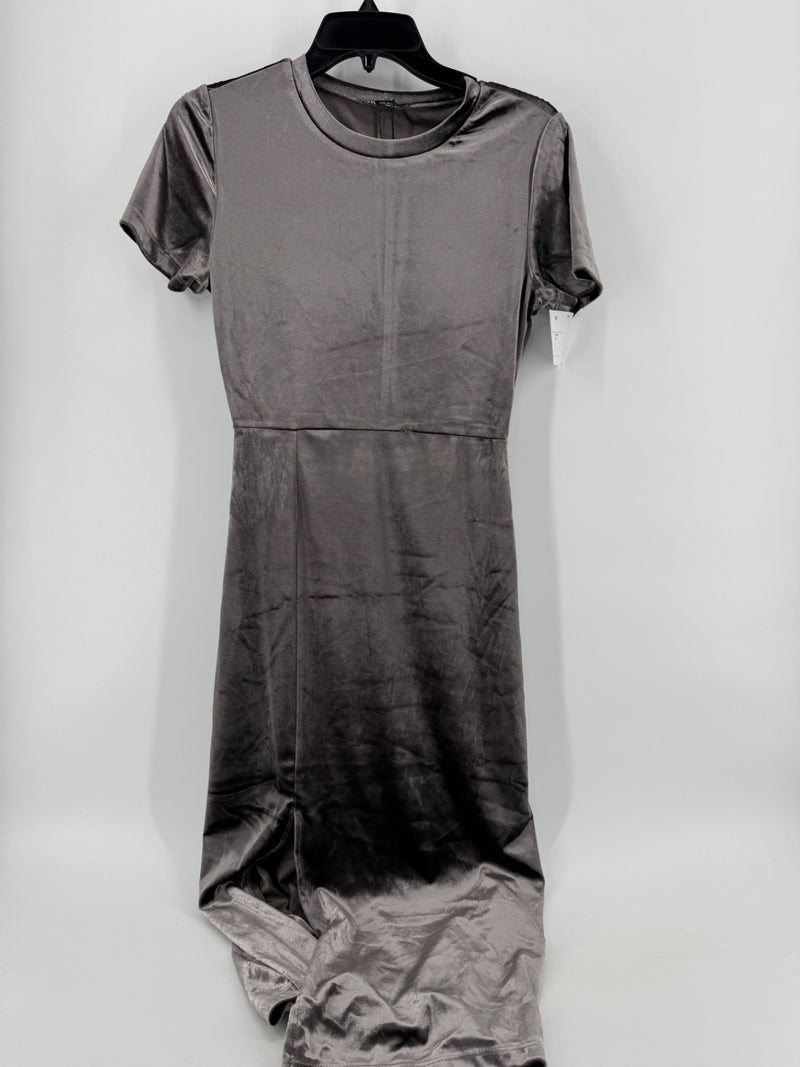 Zara Gray Velvet NWT Dress Size M