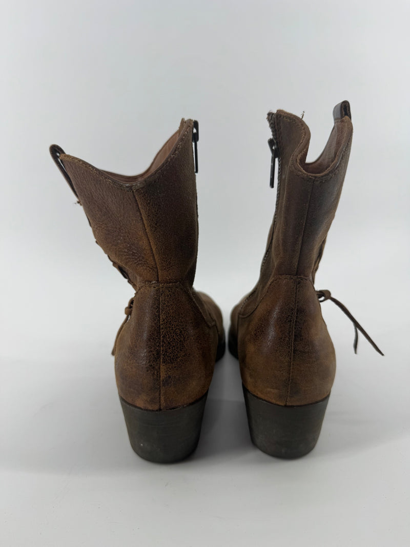 Born Brown Leather ankle Boots Size 8