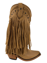 Liberty Black Leather Fringe Womens Boots - Tan Size 7 NEW