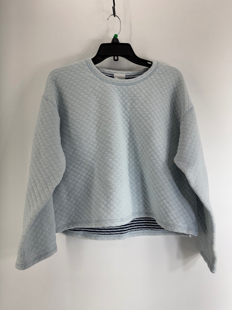 J. Crew Light Blue Quilted Sweater Size Lg