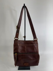 Fossil Brown Leather Adjustable Crossbody