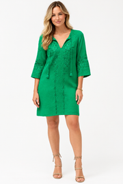 Johnny Was Relaxed Raglan Dress Carmelita Green Print Women’s Size XL NEW