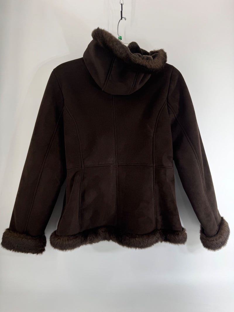 Braetan Brown Faux Fur Coat Size LG