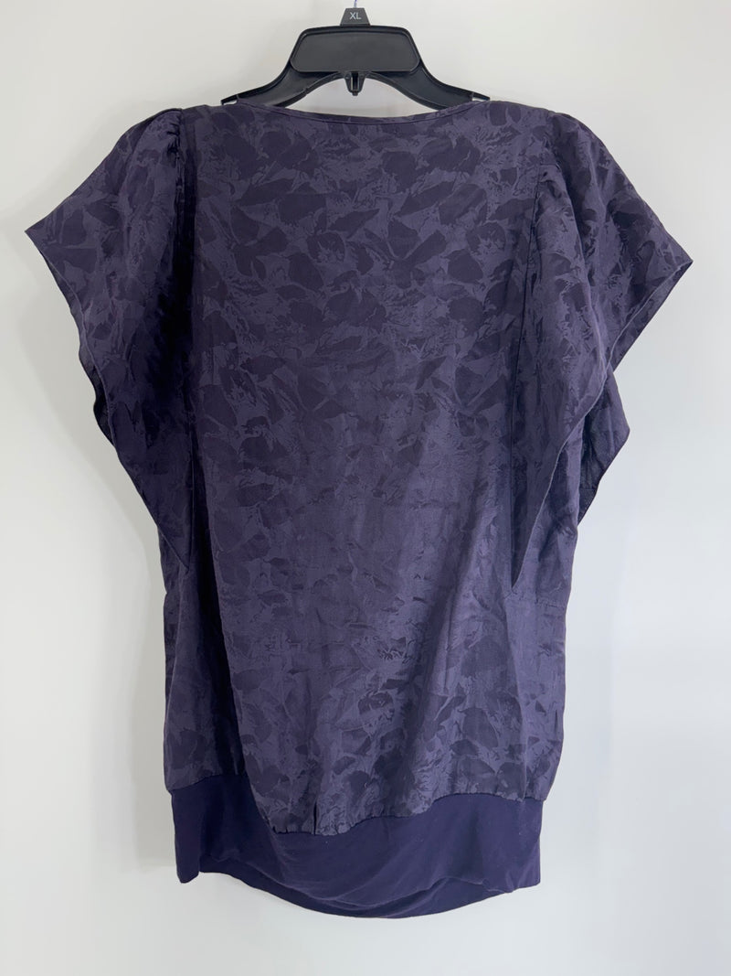 Velvet Purple Silk Blouse Size M