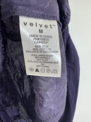 Velvet Purple Silk Blouse Size M