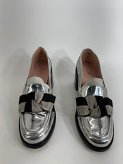 Kate Spade Silver Heel Loafers Size 7.5