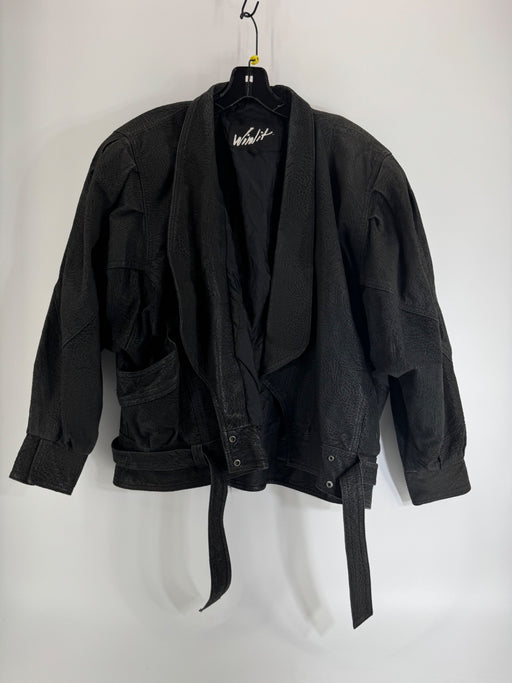 Winlit Vintage Black Leather Jacket Size M