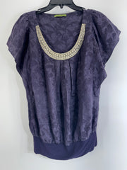 Velvet Purple Silk Blouse Size M