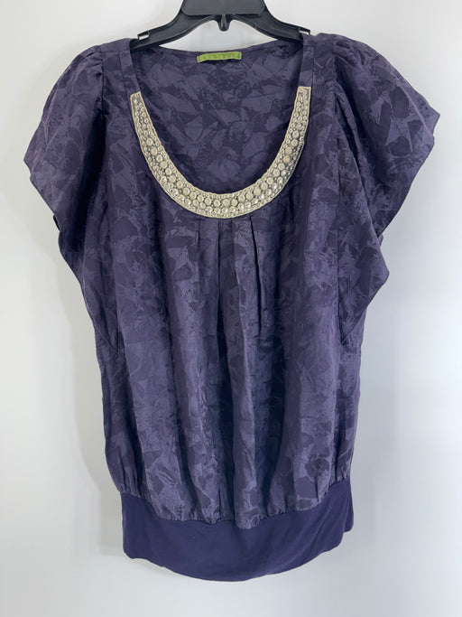 Velvet Purple Silk Blouse Size M