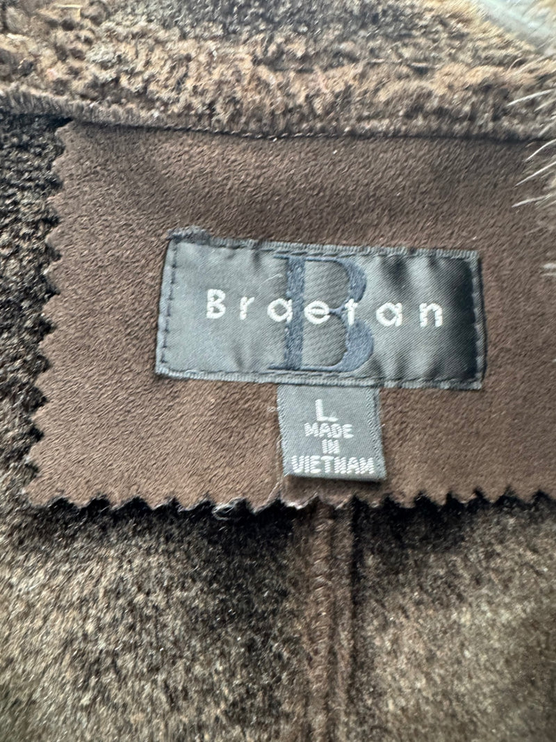 Braetan Brown Faux Fur Coat Size LG