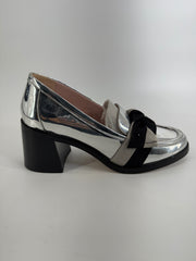 Kate Spade Silver Heel Loafers Size 7.5