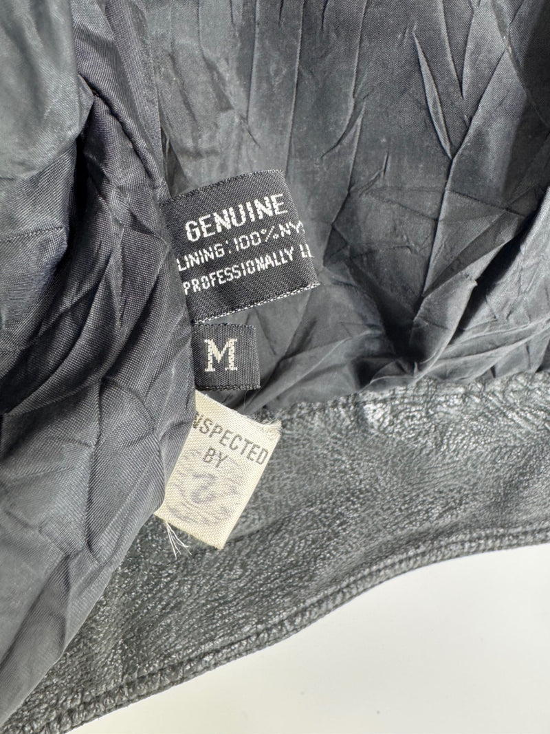 Winlit Vintage Black Leather Jacket Size M