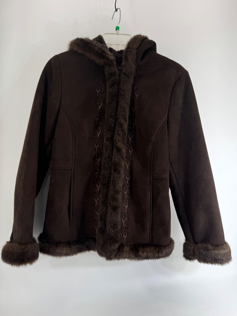 Braetan Brown Faux Fur Coat Size LG