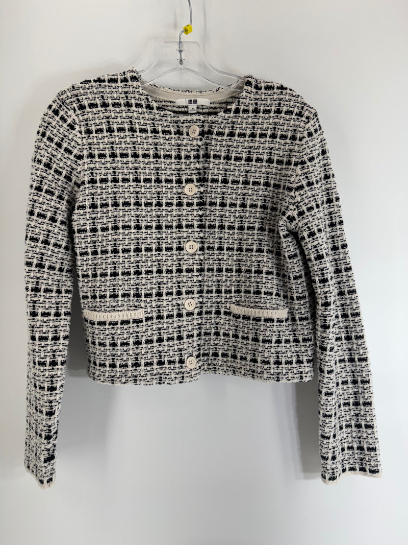 Uniqlo Black/White Tweed Jacket Size M